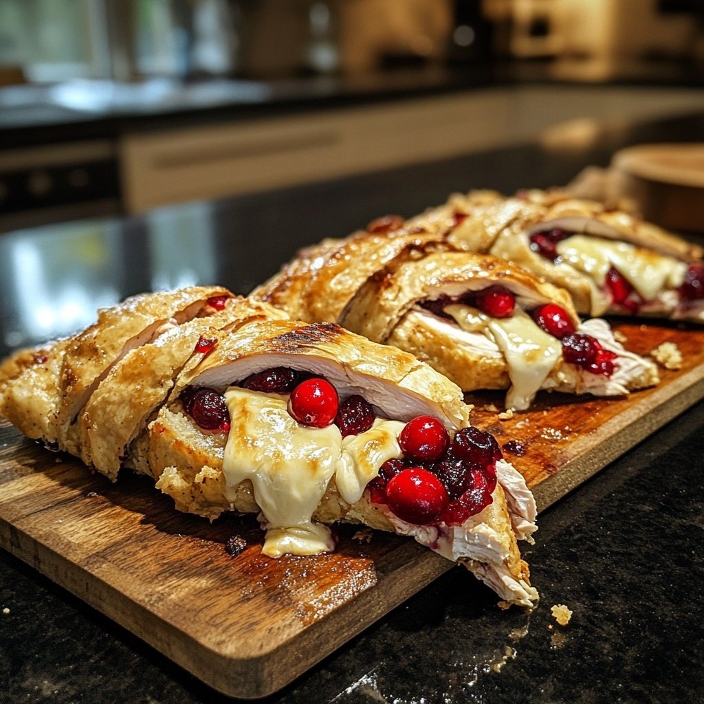 Cranberry-Brie-gefülltes Hähnchen