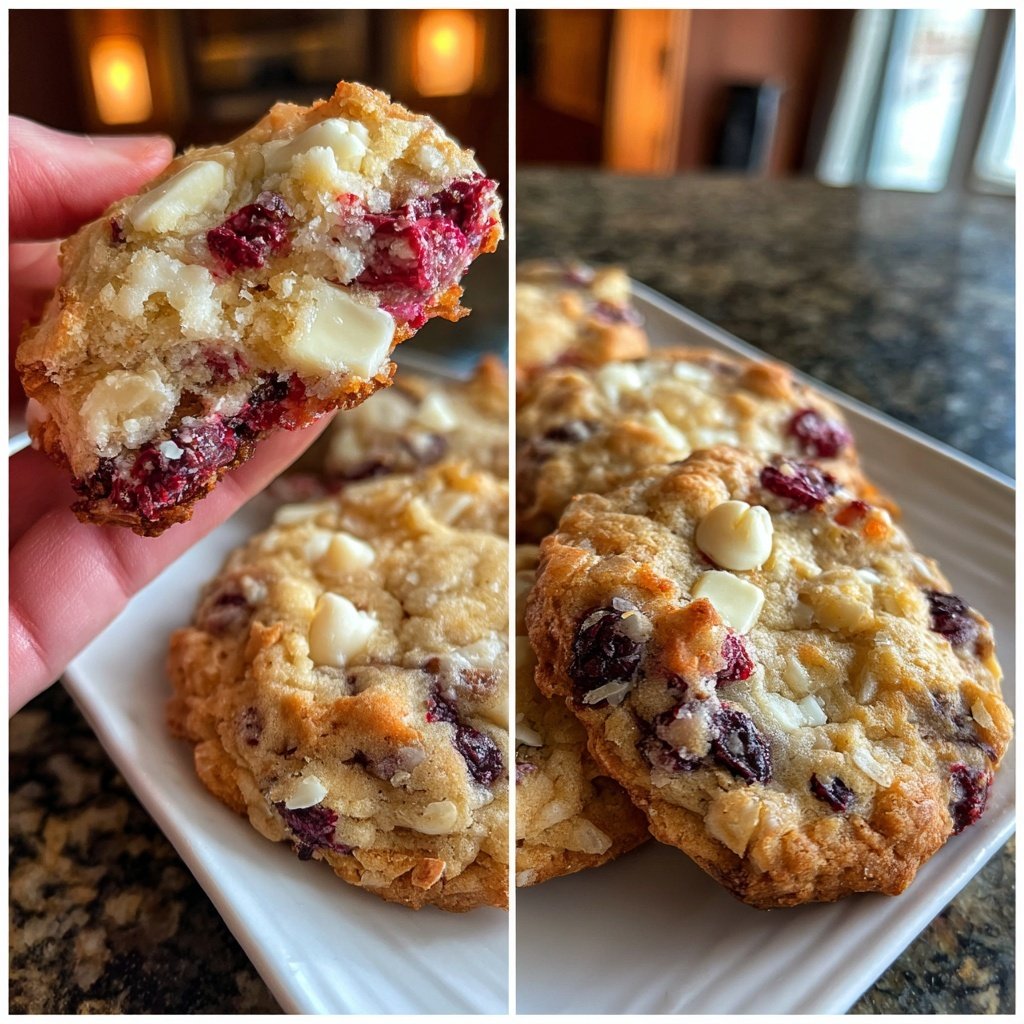 Cookies mit weißer Schokolade und Beeren