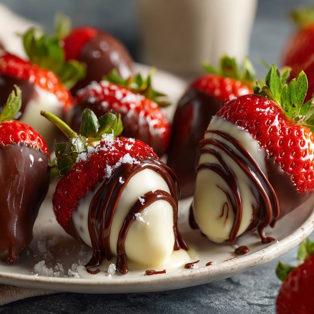 Erdbeeren mit weißer Schokolade