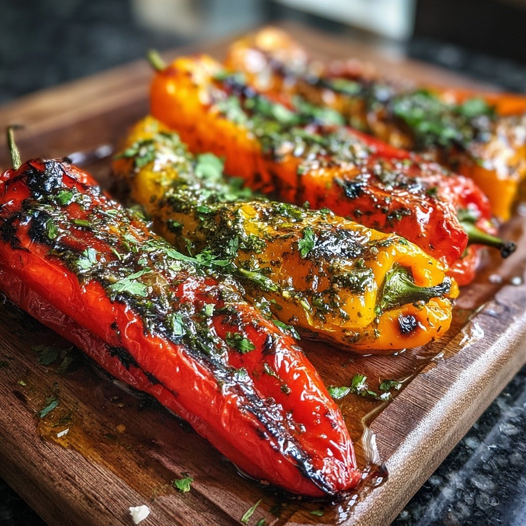 Gegrillte Paprika Mit Knoblauch