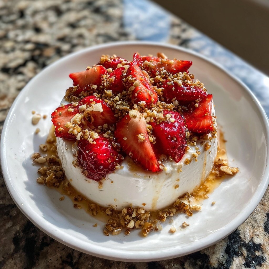 Erdbeer Quark Dessert Mit Knusper Topping