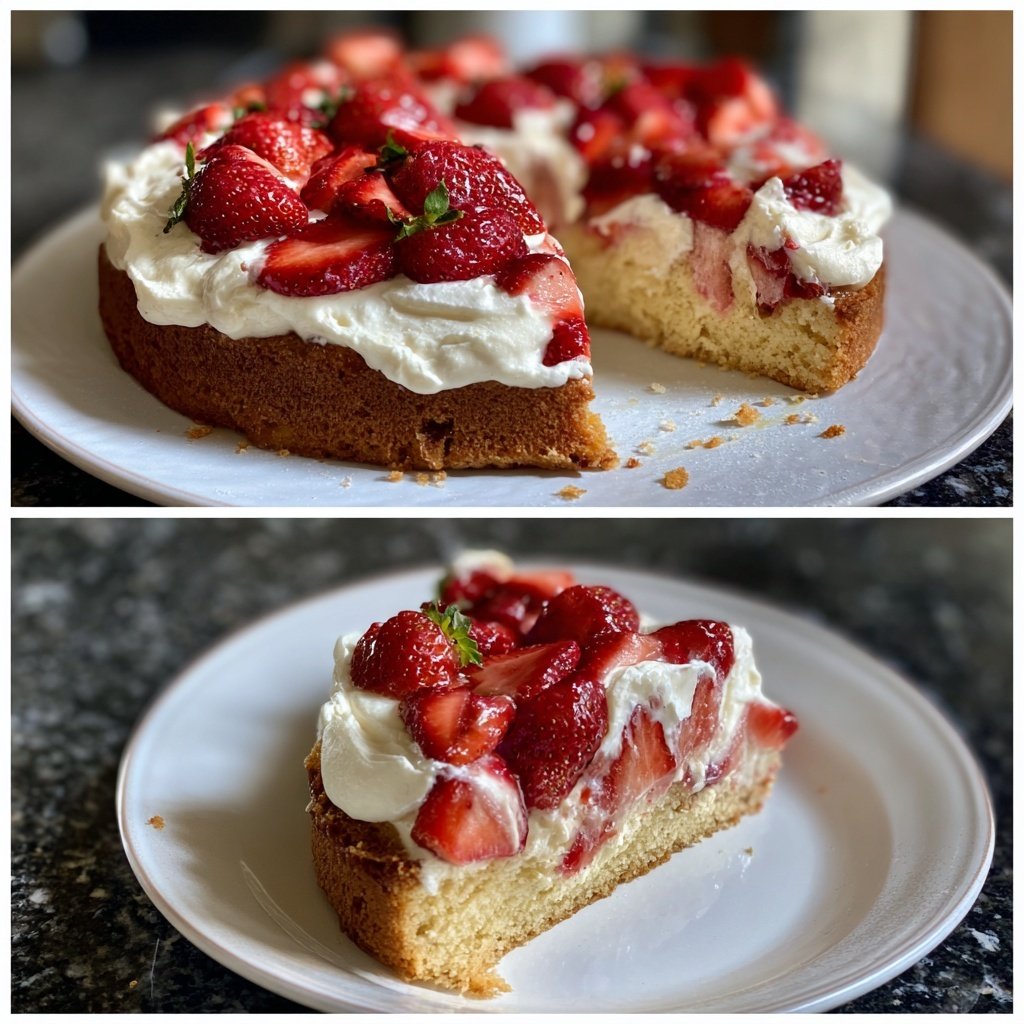 Erdbeerkuchen Mit Frischer Sahne