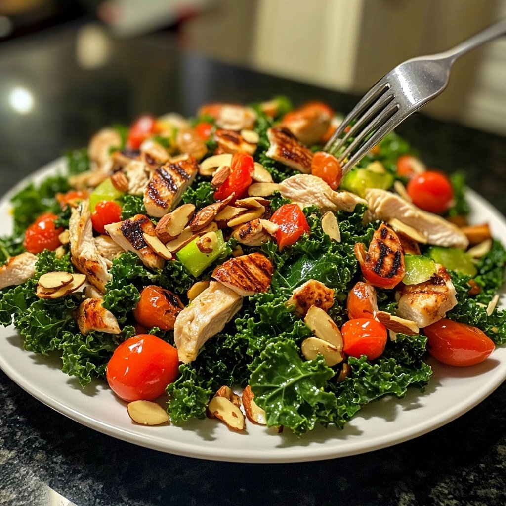 Gesunder Grünkohl-Hühnchensalat