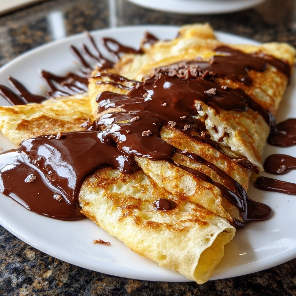 Pfannkuchen mit Schokoladensauce