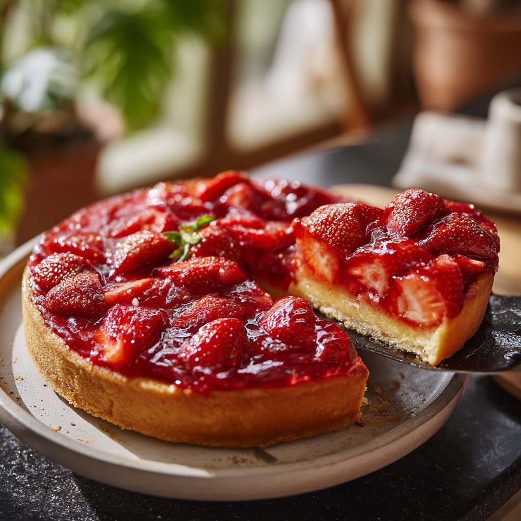 Erdbeerkuchen Mit Frischer Zitronenschale